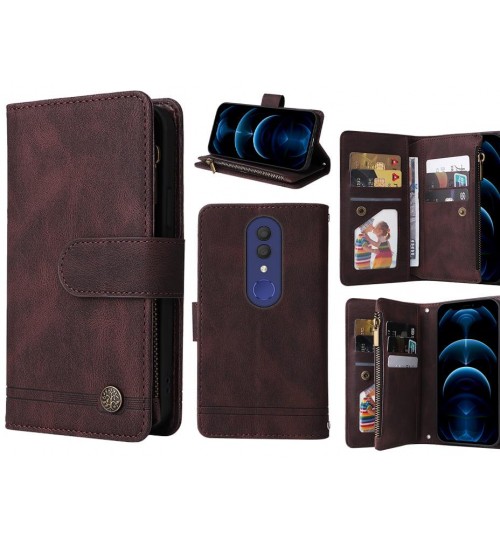 Alcatel 1x Case 9 Card Slots Wallet Denim Leather Case - Brown