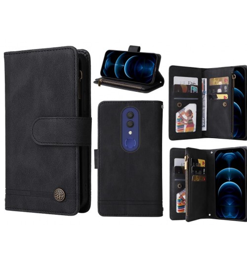 Alcatel 1x Case 9 Card Slots Wallet Denim Leather Case - Black
