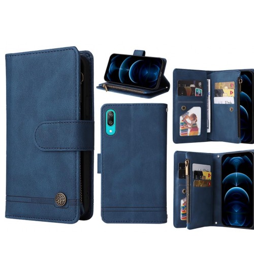 Huawei Y7 Pro 2019 Case 9 Card Slots Wallet Denim Leather Case