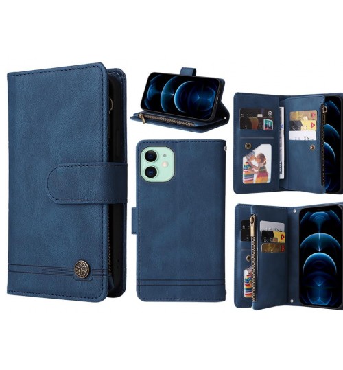 Iphone 11 Case 9 Card Slots Wallet Denim Leather Case - Blue