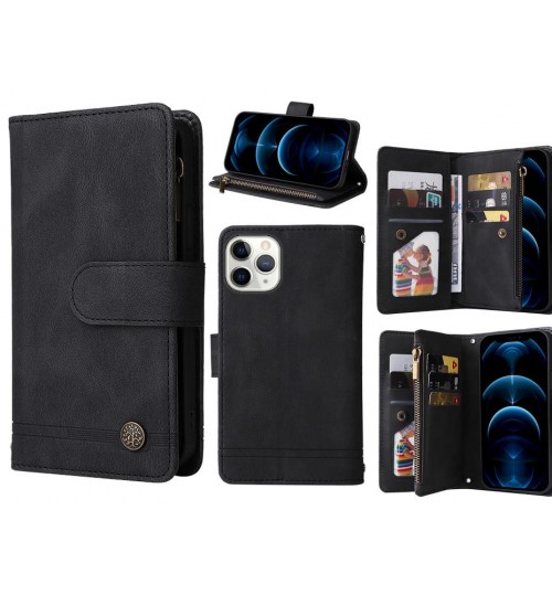 iPhone 11 Pro Max Case 9 Card Slots Wallet Denim Leather Case