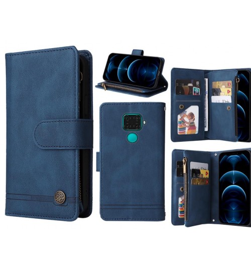 Huawei Mate 30 Lite Case 9 Card Slots Wallet Denim Leather Case