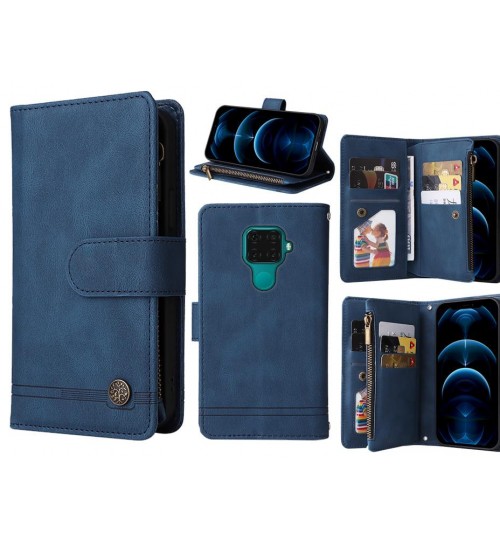 Huawei nova 5i Pro Case 9 Card Slots Wallet Denim Leather Case