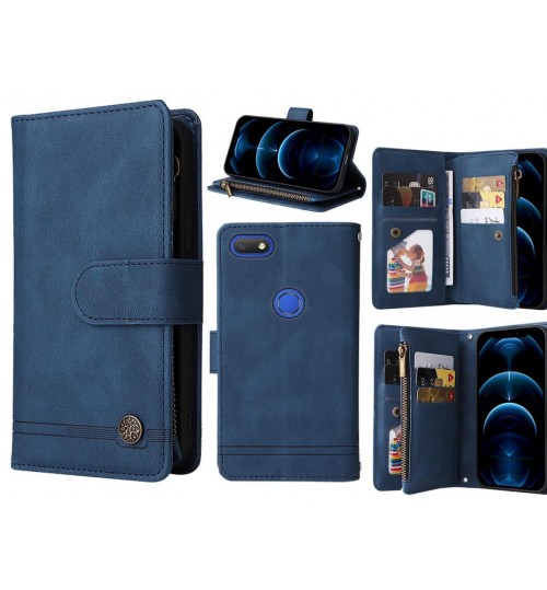 Alcatel 1v Case 9 Card Slots Wallet Denim Leather Case