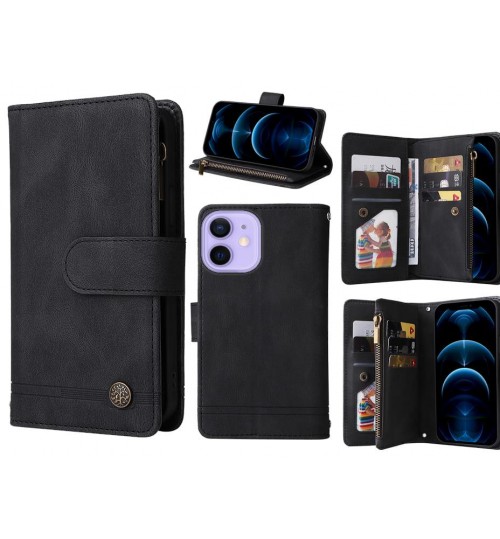 iPhone 12 Mini Case 9 Card Slots Wallet Denim Leather Case