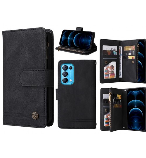 Oppo Find X3 Lite Case 9 Card Slots Wallet Denim Leather Case