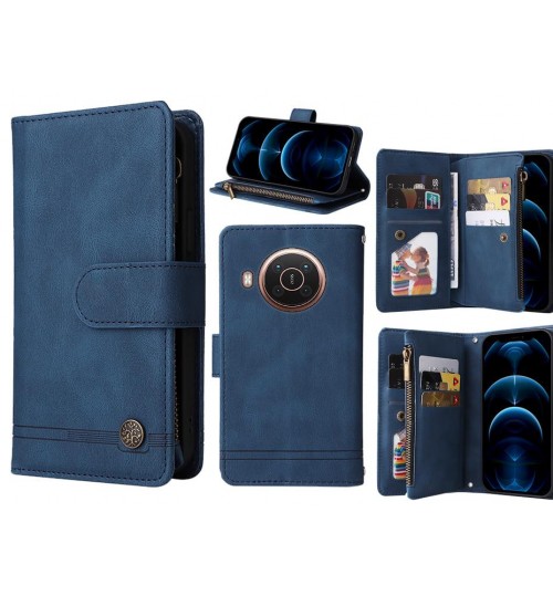 Nokia X20 5G Case 9 Card Slots Wallet Denim Leather Case