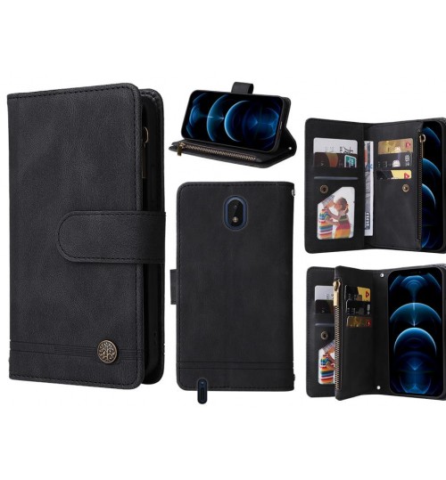 Nokia C01 Plus Case 9 Card Slots Wallet Denim Leather Case