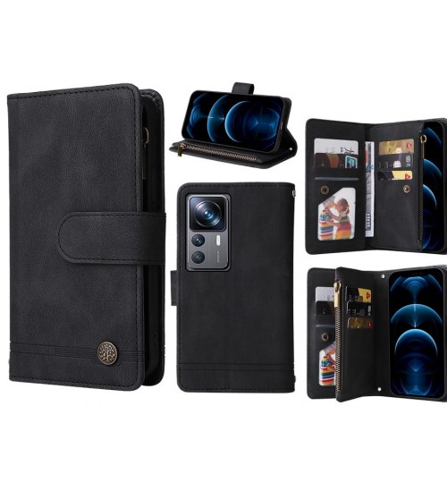 Xiaomi 12T Case 9 Card Slots Wallet Denim Leather Case