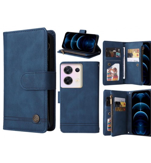 Oppo Reno 8 Case 9 Card Slots Wallet Denim Leather Case