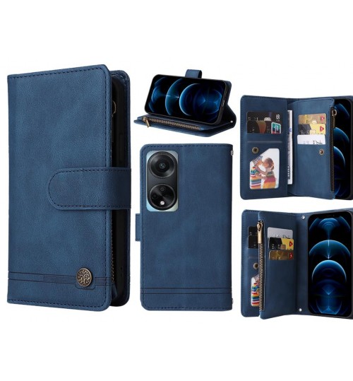 Oppo Reno A98 5G Case 9 Card Slots Wallet Denim Leather Case