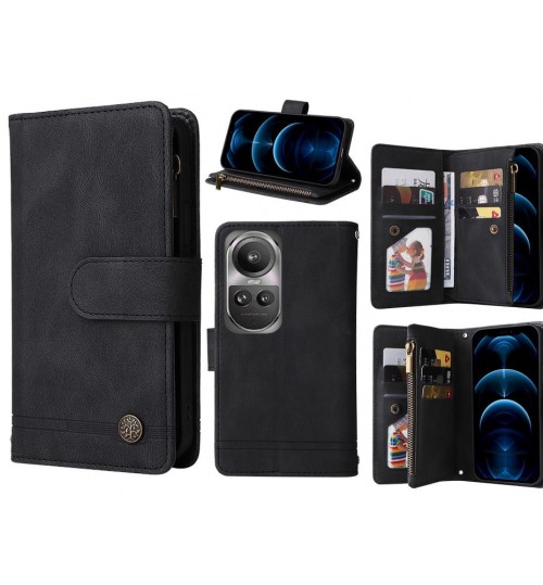 Oppo Reno 10 Case 9 Card Slots Wallet Denim Leather Case