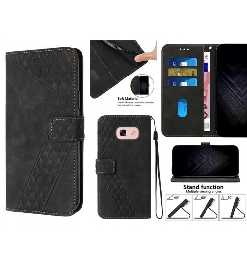 Galaxy A3 2017 Case Wallet Premium Pu Leather Cover - Black
