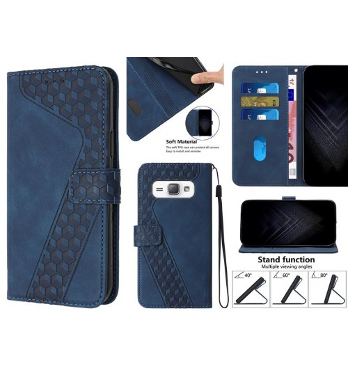Galaxy J1 2016 Case Wallet Premium Pu Leather Cover - Blue