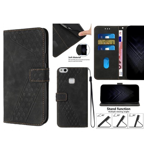 Huawei P10 Lite Case Wallet Premium Pu Leather Cover - Black