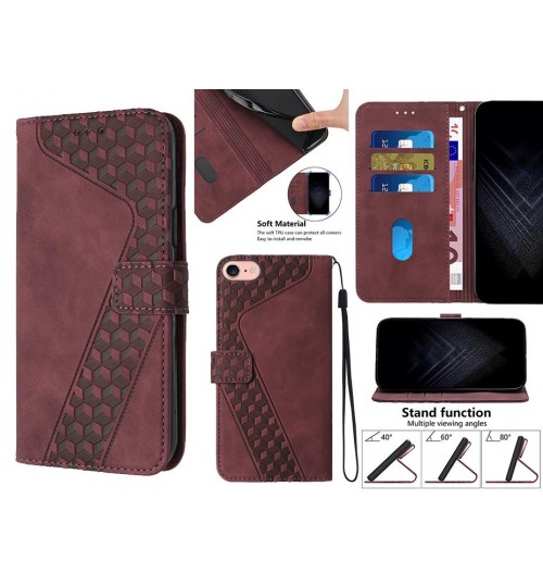 Iphone 7 Case Wallet Premium Pu Leather Cover - Red