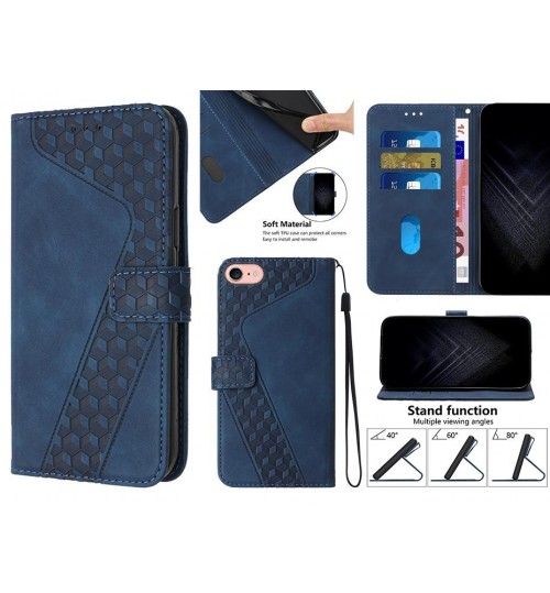 Iphone 7 Case Wallet Premium Pu Leather Cover - Blue