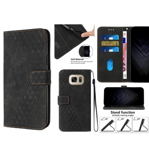 Galaxy S7 Case Wallet Premium Pu Leather Cover - Black