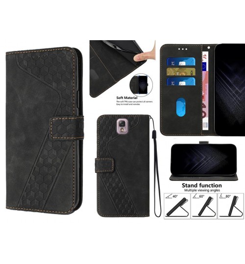 Galaxy Note 3 Case Wallet Premium Pu Leather Cover - Black