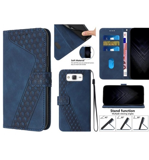 Galaxy J5 Case Wallet Premium Pu Leather Cover - Blue