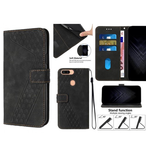 Oppo R11s Plus Case Wallet Premium Pu Leather Cover - Black