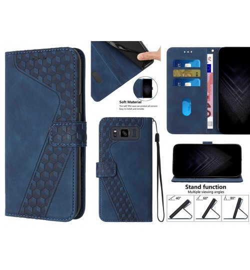 Galaxy S8 Active Case Wallet Premium Pu Leather Cover - Blue