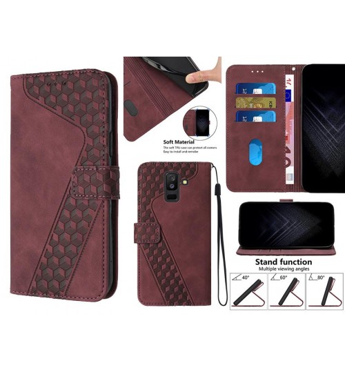 Galaxy A6 PLUS 2018 Case Wallet Premium PU Leather Cover