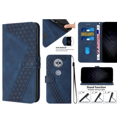 Moto G6 Play Case Wallet Premium Pu Leather Cover - Blue