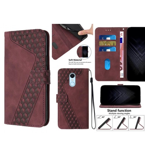 Xiaomi Redmi 5 Plus Case Wallet Premium Pu Leather Cover - Red