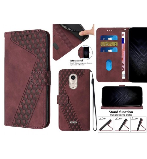 Alcatel 3c Case Wallet Premium Pu Leather Cover - Red