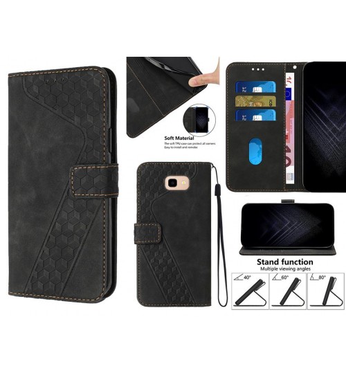 Galaxy J4 Plus Case Wallet Premium Pu Leather Cover - Black