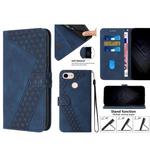 Google Pixel 3 Case Wallet Premium Pu Leather Cover - Blue