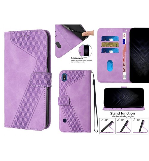 Samsung Galaxy A10 Case Wallet Premium Pu Leather Cover - Purple