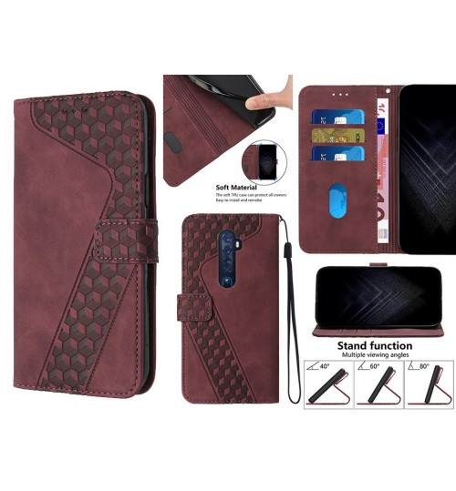 Oppo Reno 2 Case Wallet Premium Pu Leather Cover - Red
