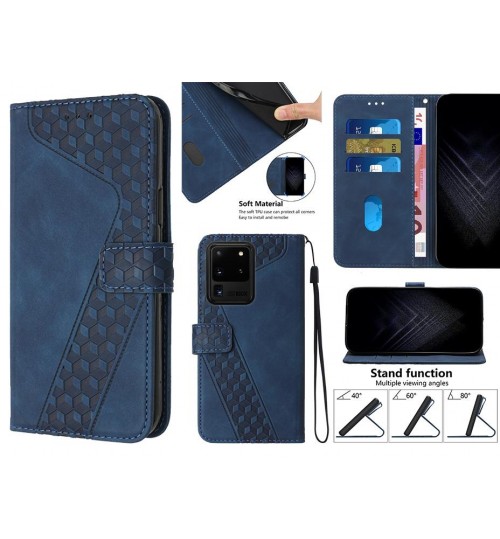 Galaxy S20 Ultra Case Wallet Premium Pu Leather Cover - Blue