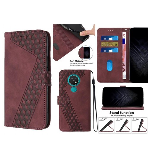 Nokia 7.2 Case Wallet Premium Pu Leather Cover - Red