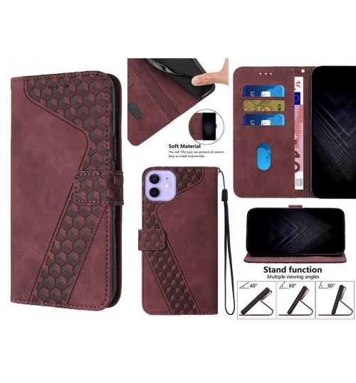 Iphone 12 Case Wallet Premium Pu Leather Cover - Red