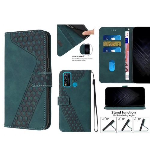 Vivo Y30 Case Wallet Premium Pu Leather Cover - Green