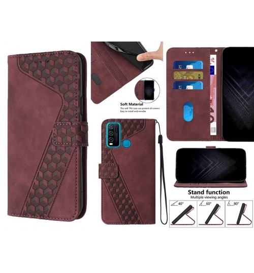 Vivo Y30 Case Wallet Premium Pu Leather Cover - Red
