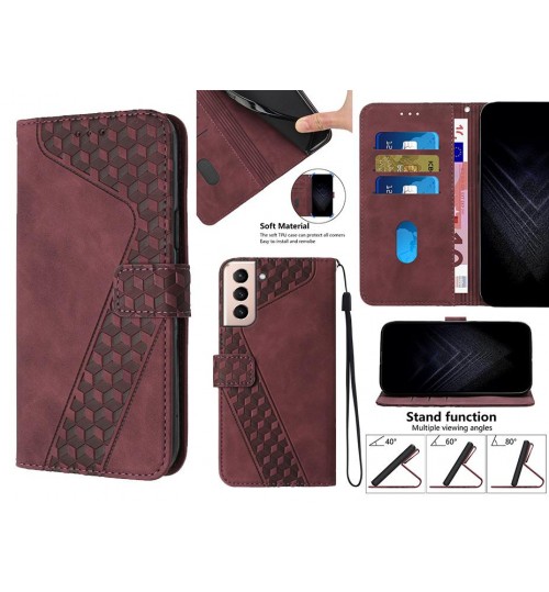 Galaxy S21 Plus Case Wallet Premium Pu Leather Cover - Red