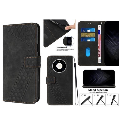 Huawei Mate 40 Pro Case Wallet Premium Pu Leather Cover - Black