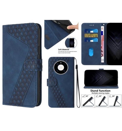 Huawei Mate 40 Pro Case Wallet Premium Pu Leather Cover - Blue