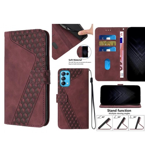 Oppo Find X3 Lite Case Wallet Premium Pu Leather Cover - Red