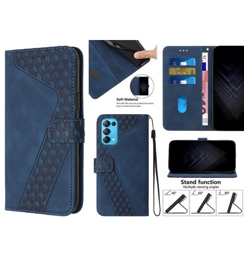 Oppo Find X3 Lite Case Wallet Premium Pu Leather Cover - Blue