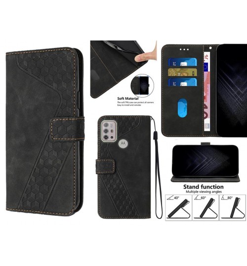 Moto G10 Case Wallet Premium Pu Leather Cover - Black