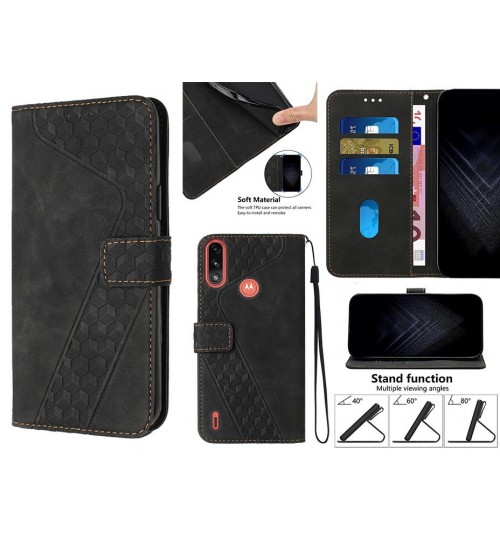 Moto E7 Power Case Wallet Premium Pu Leather Cover - Black
