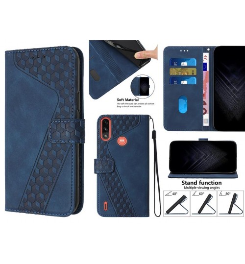 Moto E7 Power Case Wallet Premium Pu Leather Cover - Blue