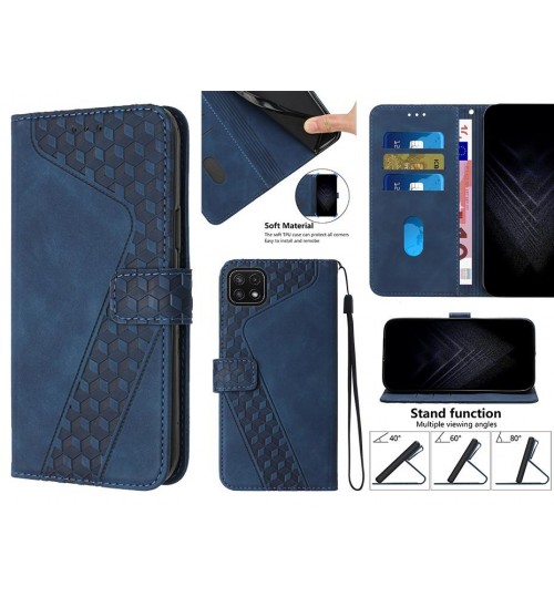 Samsung Galaxy A22 5g Case Wallet Premium Pu Leather Cover - Blue