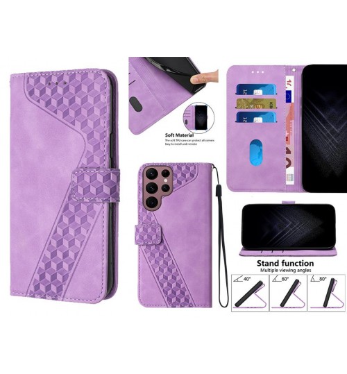 Samsung Galaxy S22 Ultra Case Wallet Premium Pu Leather Cover - Purple
