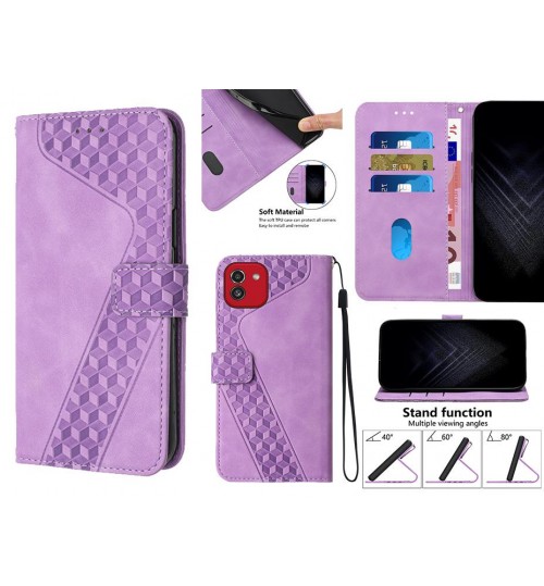 Samsung Galaxy A03 Case Wallet Premium Pu Leather Cover - Purple